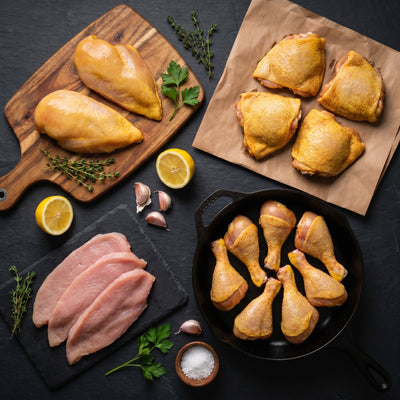 My Butcher Box — Box La Volaillière — filets, hauts de cuisse, pilons poulet jaune, escalopes de dinde — boucherie en ligne France