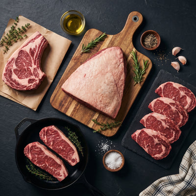My Butcher Box — Box Entre Pote — picanha Angus, côte Angus, NY frais, entrecôte Simmental — boucherie en ligne France